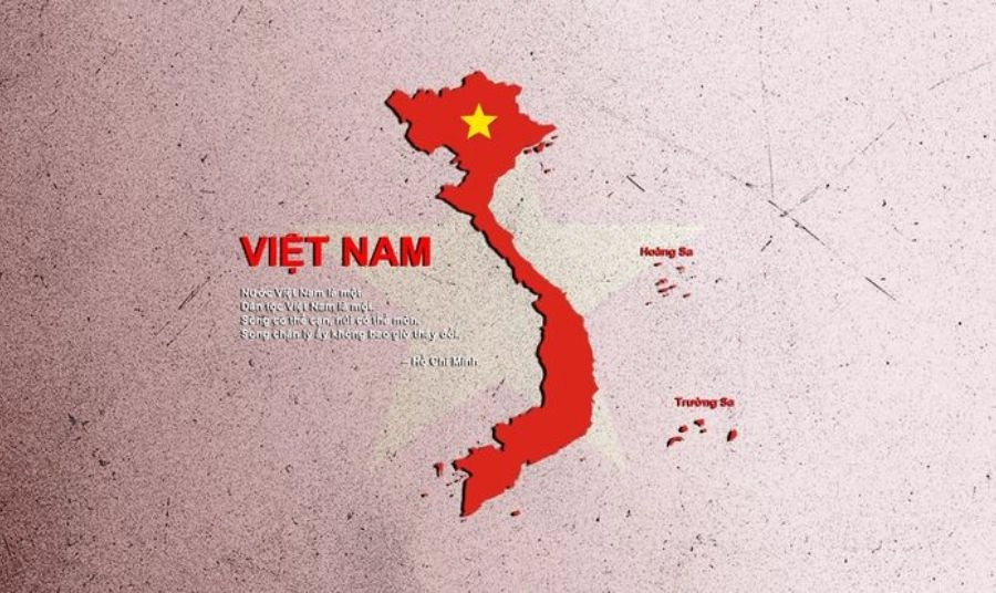 Hình nền lá cờ Việt Nam bản đồ