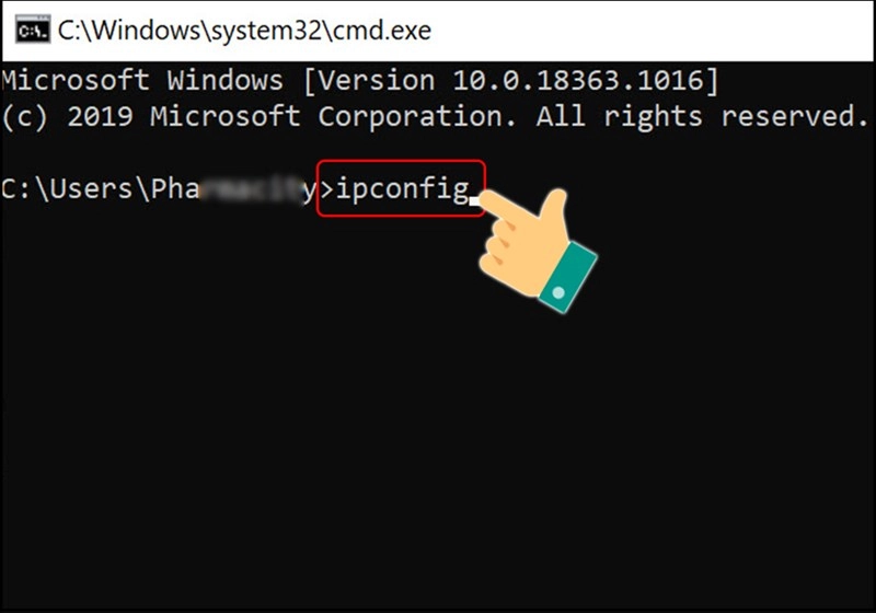 check IP bằng Command Prompt b2