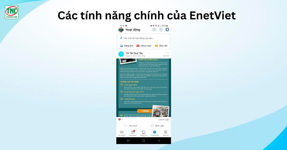 Các tính năng chính của EnetViet