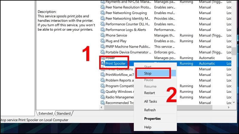 Cách sửa lỗi Print Spooler win 10