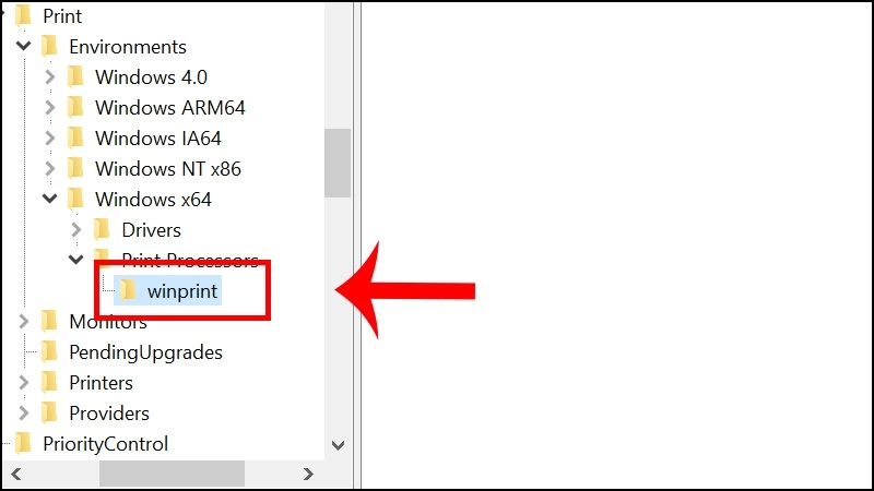 Hãy xóa tất cả các thư mục khác nằm cùng cấp với winprint