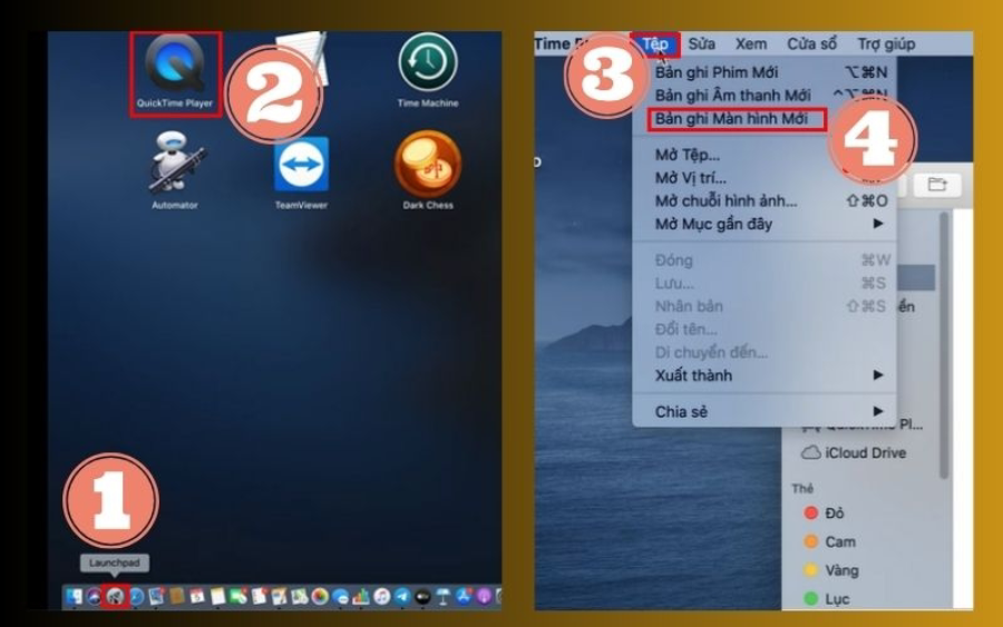 Mở QuickTime Player