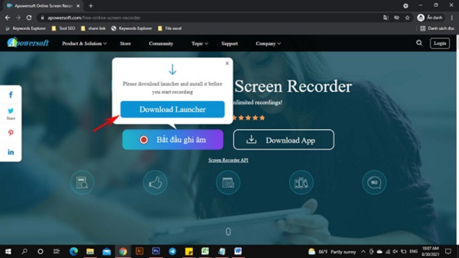 Apowersoft là công cụ quay màn hình trực tuyến