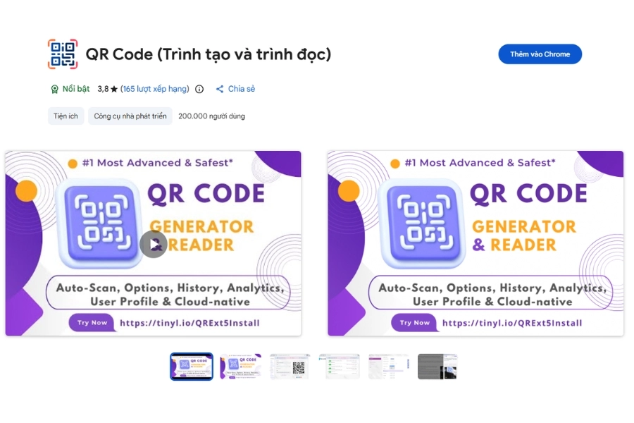 Cài đặt tiện ích mở rộng (Extension) để quét mã QR