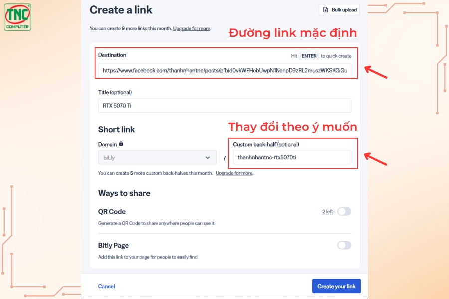rút gọn link