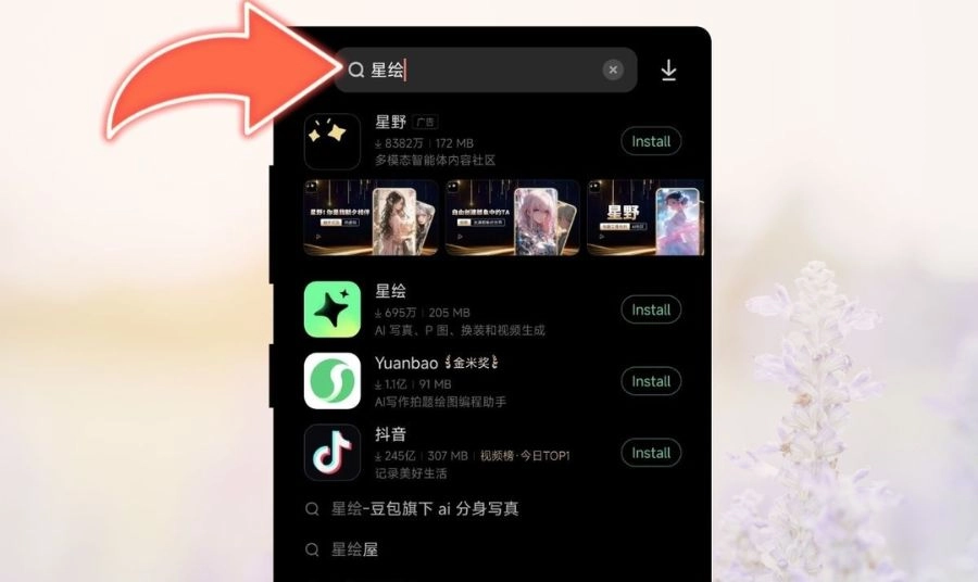 Nhập từ khóa “Xinghui 星绘”