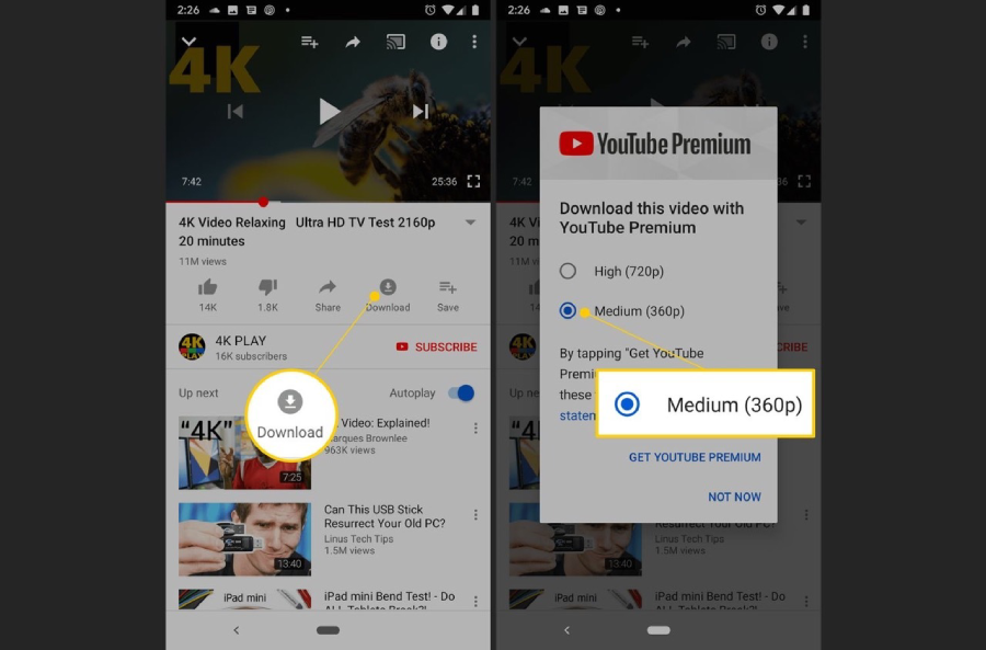 Tải video YouTube về điện thoại Android trực tiếp