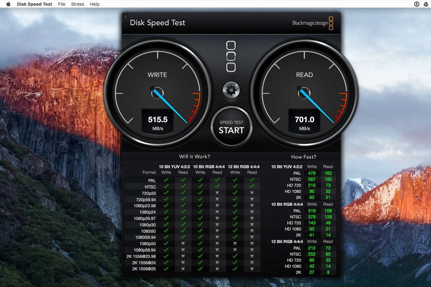 Blackmagic Disk Speed Test (Dành cho macOS)