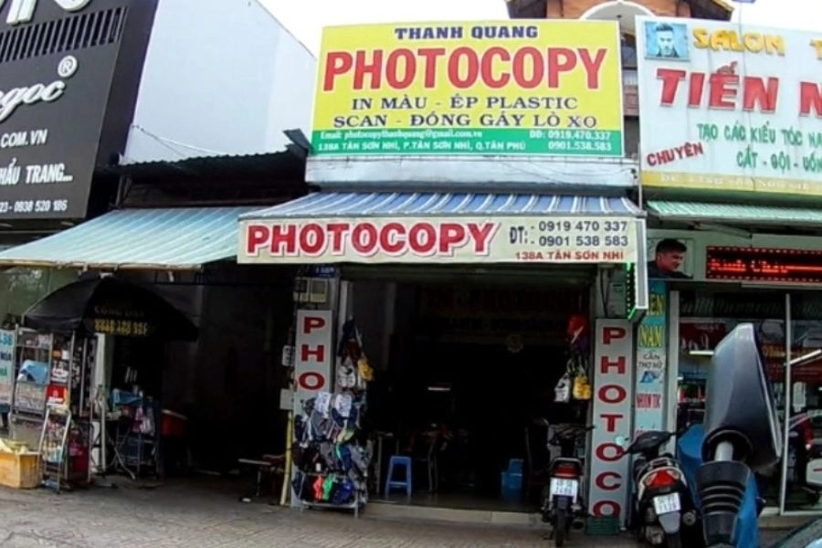 địa chỉ tiệm photocopy gần đây tại quận tân phú