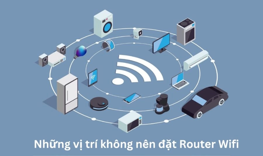 Những vị trí đặt modem WiFi cần tránh