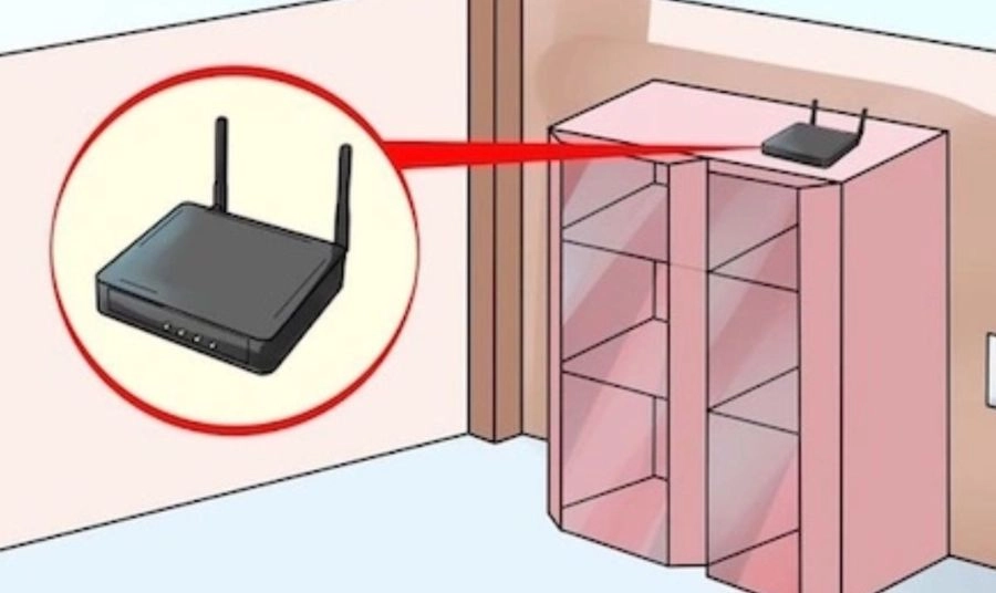 Lắp router ở vị trí cao, thoáng