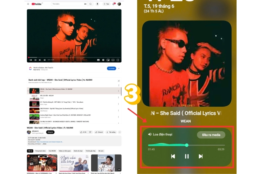 youtube tắt màn hình