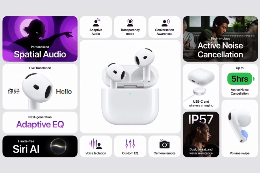 Tai Nghe AirPods 5 Tăng Cường Chống Ồn ANC Và Kháng Nước Chuẩn IP57 Tai Nghe AirPods 5 Tăng Cường Chống Ồn ANC Và Kháng Nước Chuẩn IP57