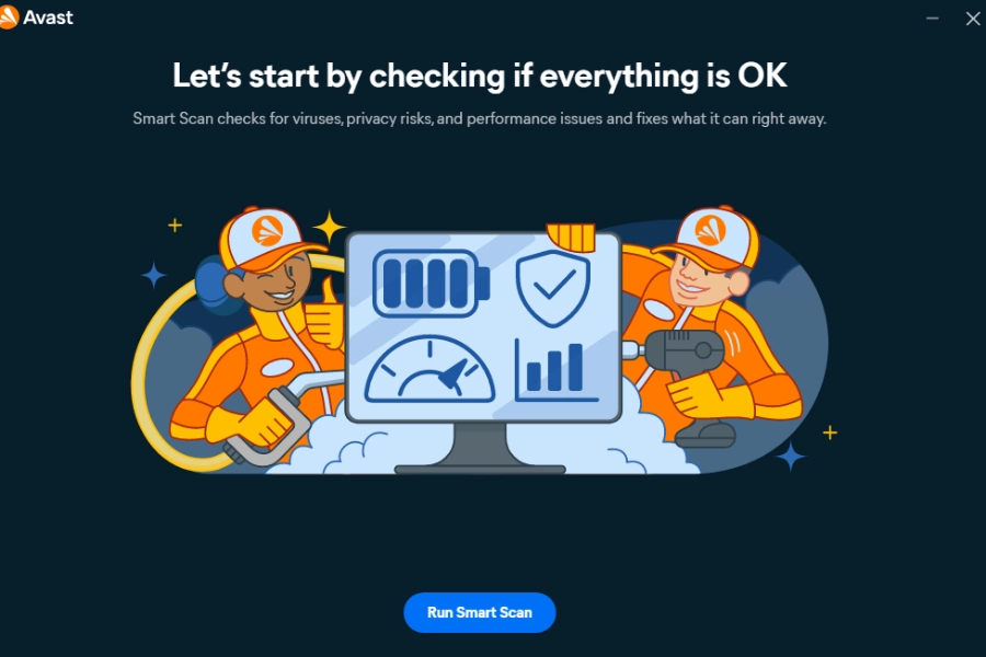 Nhấn Run Smart Scan để phần mềm tiến hành quét Avast Free Antivirus Nhấn Run Smart Scan để phần mềm tiến hành quét Avast Free Antivirus