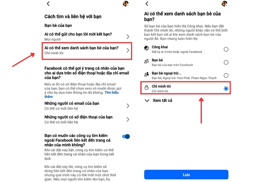 Ẩn bạn bè trên Facebook bằng điện thoại Ẩn bạn bè trên Facebook bằng điện thoại