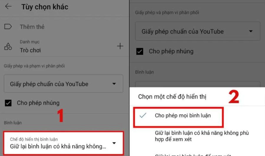 Cách bật bình luận bằng ứng dụng YouTube Studio trên điện thoại đơn giản