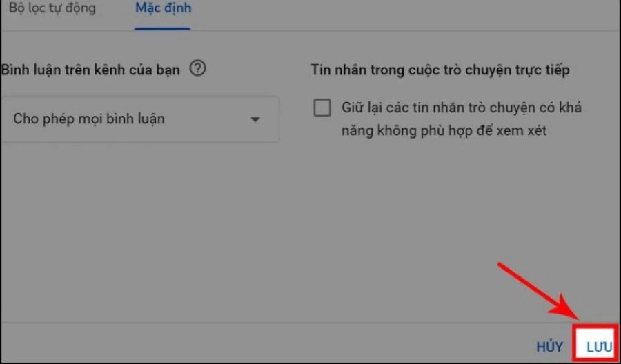 Xác nhận và Lưu thay đổi