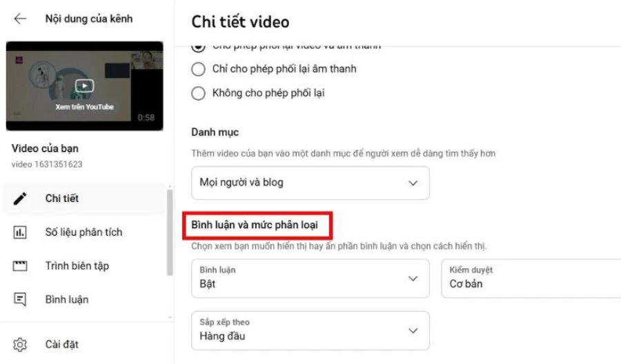 cách bật bình luận Youtube trên máy tính đơn giản 