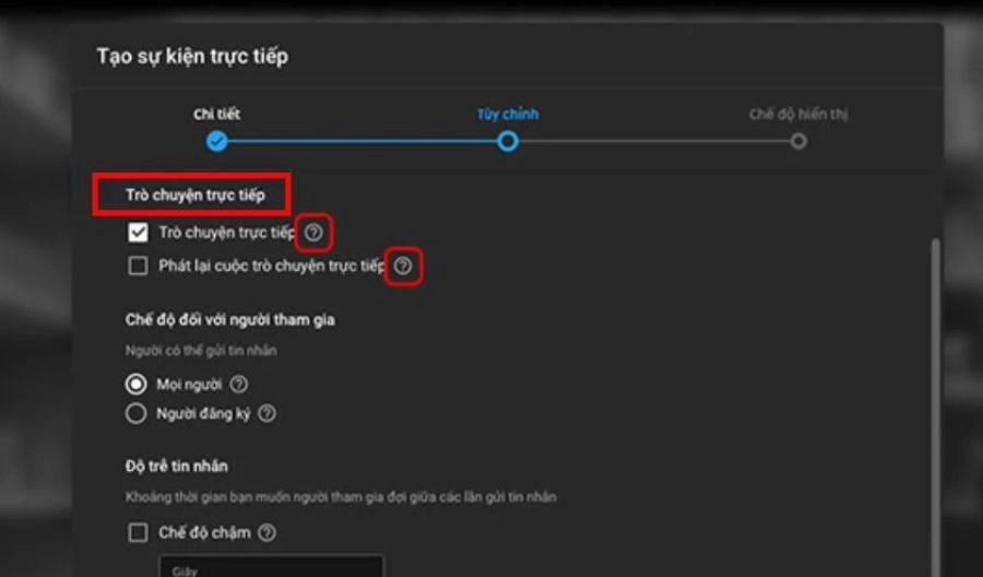 Cách bật bình luận trực tiếp trên Youtube
