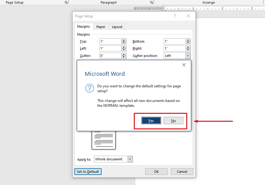 Thiết lập lề mặc định cho Word Thiết lập lề mặc định cho Word
