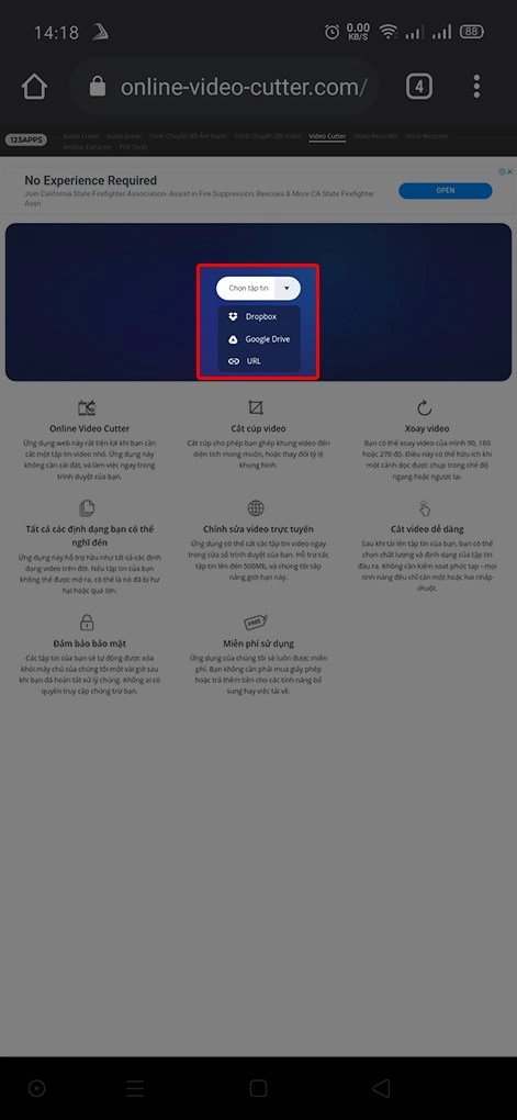 Cắt Video Trực Tuyến bằng Online-Video-Cutter.com