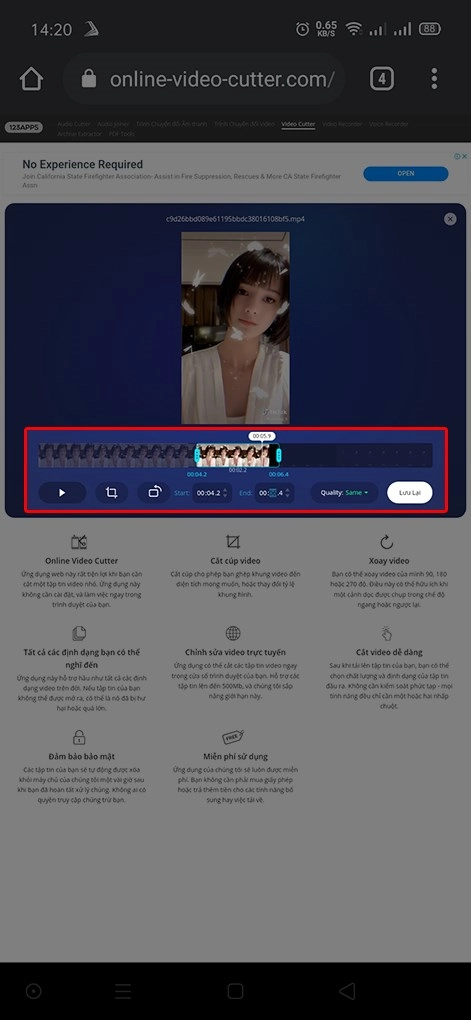 Tải video lên hệ thống Nhấn vào nút Chọn tệp tin màu xanh