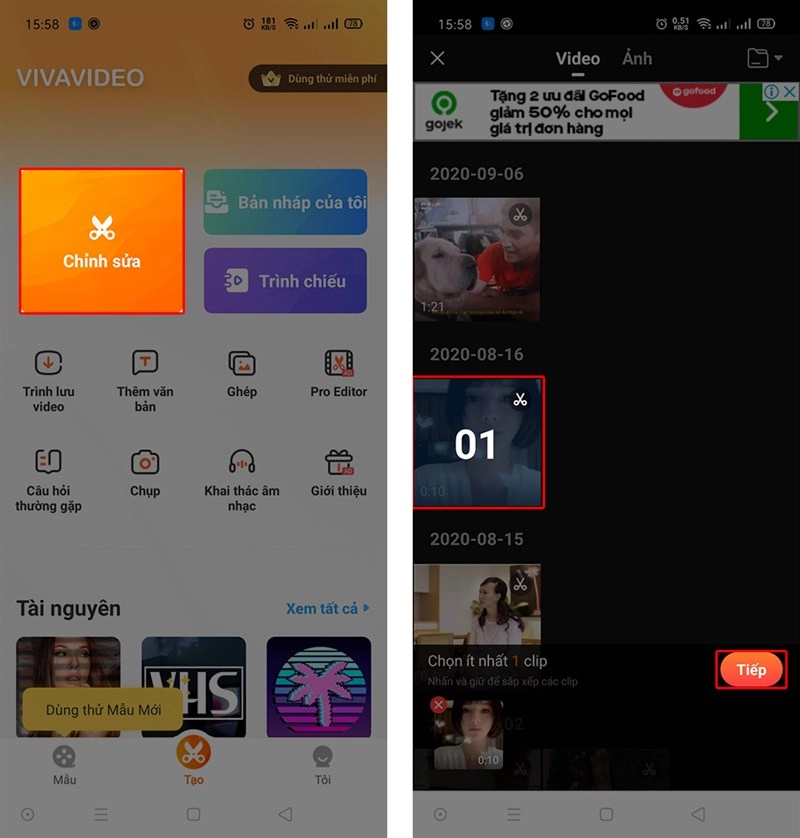 Cắt Video Bằng VivaVideo