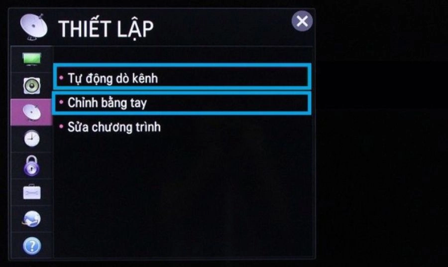 Cách dò kênh trên Tivi Sony đời cũ 