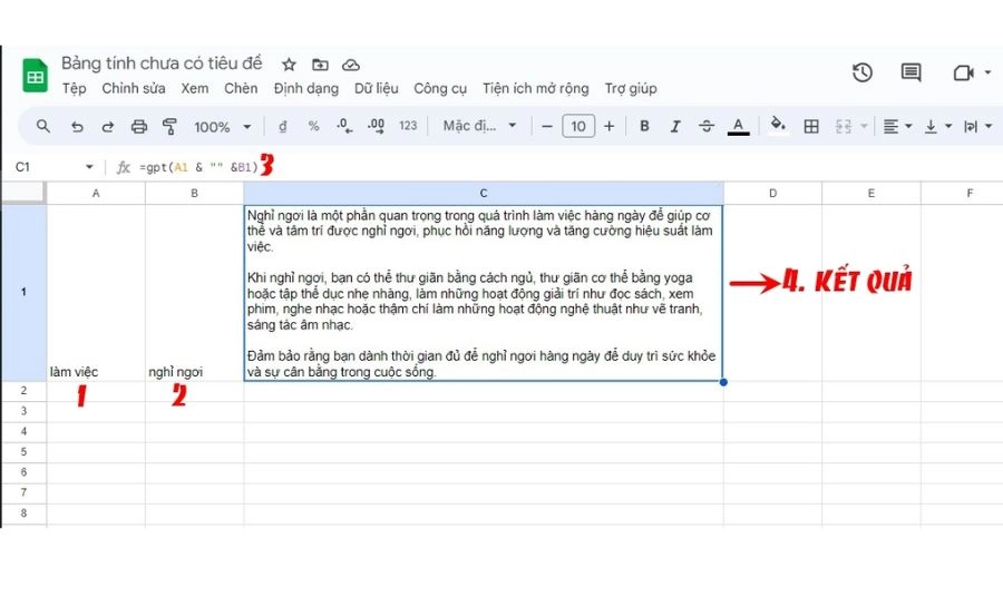 Kết hợp dữ liệu từ nhiều ô