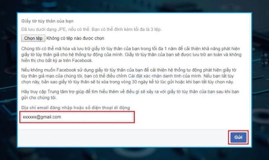 Khôi phục tài khoản khi mất Số điện thoại và Email (Dùng CCCD) 3