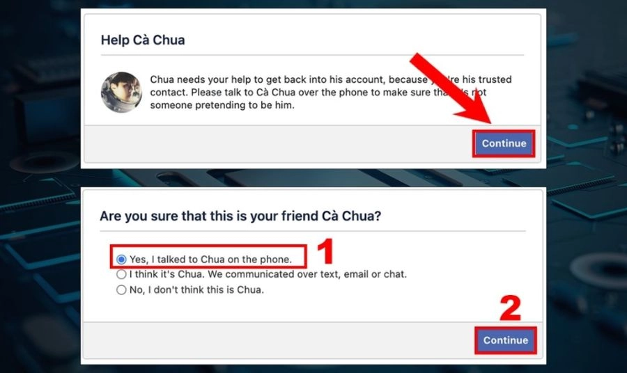 Cách lấy lại mật khẩu thông tin qua tính năng "Người liên hệ tin cậy" 4