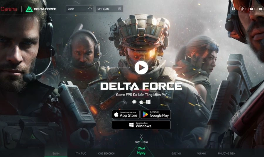 Bước 1: Truy cập trang Delta Force Garena
