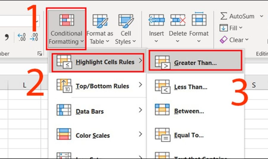 Định dạng bảng bằng Conditional Formatting