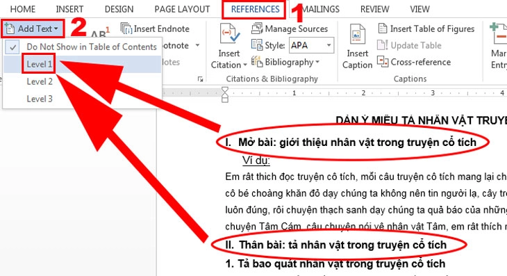 Xác định Chương lớn (Level 1) Xác định Chương lớn (Level 1)
