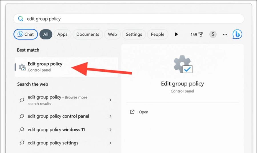 Tắt bằng Group Policy Editor (Windows 11 Pro, Enterprise, Education)