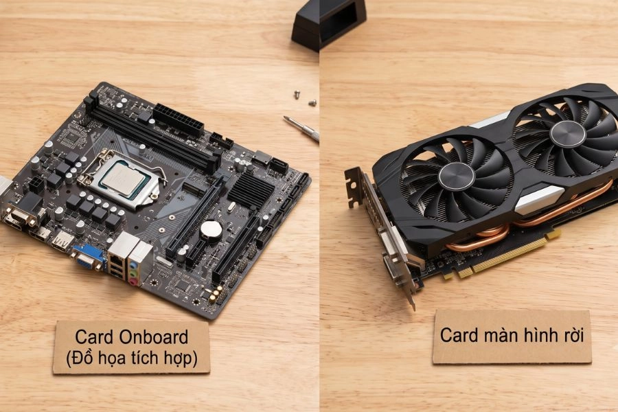 Sự khác biệt giữa Card Onboard và card màn hình rời