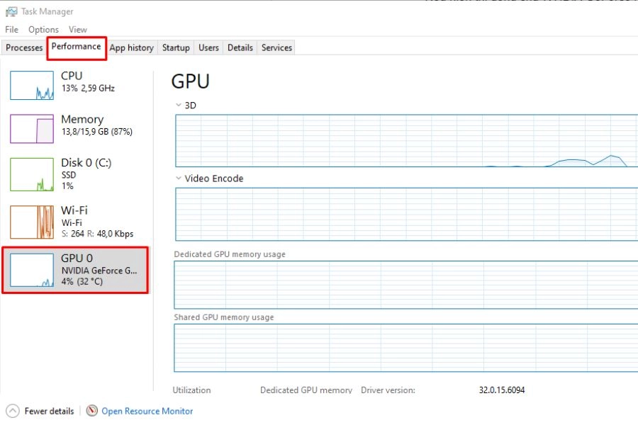 Xem trực tiếp trong trình quản lý Task Manager