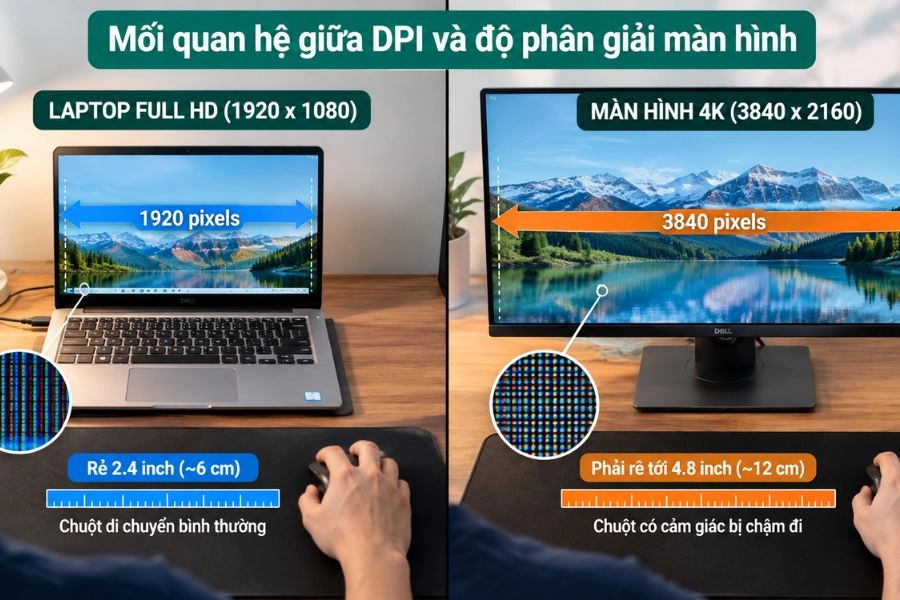 Mối quan hệ giữa DPI và độ phân giải màn hình Mối quan hệ giữa DPI và độ phân giải màn hình