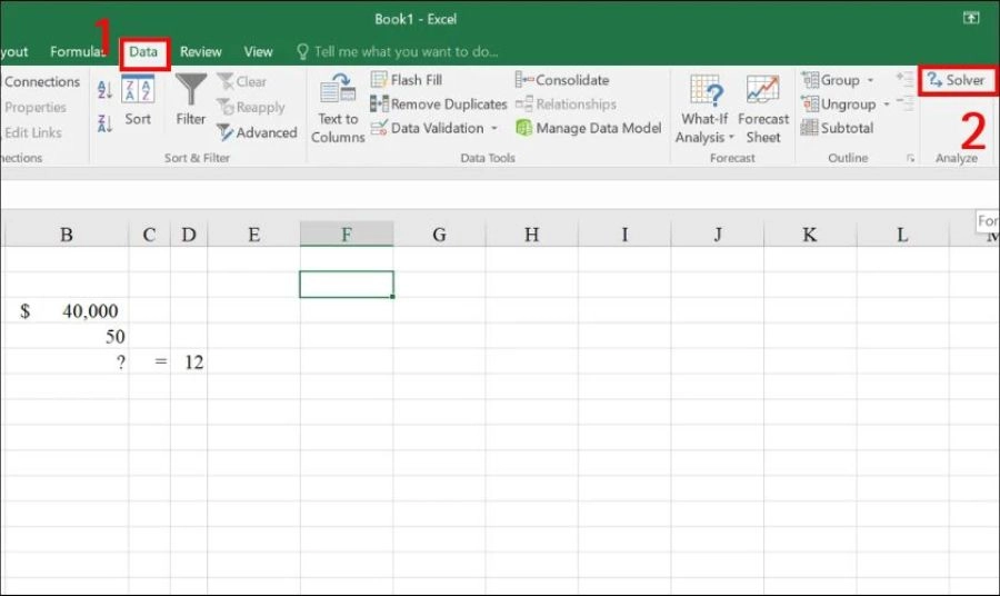 Quy trình sử dụng Solver để giải bài toán tối ưu 1