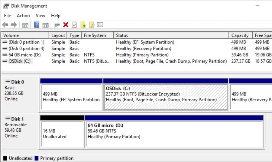 Disk Management – Công cụ Format disk default trên Windows
