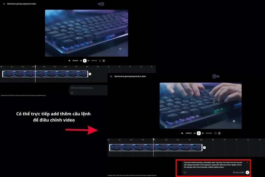 Tạo chuyển động biến ảnh thành Video trên Google Flow Chỉnh sửa trực tiếp video trên Google Flow