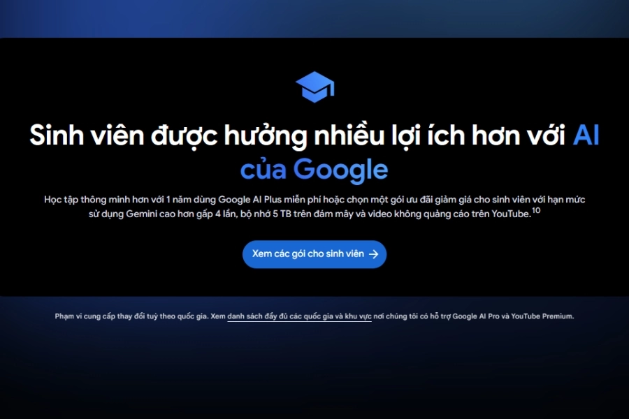 Những quyền lợi độc quyền của gói Google AI Plus dành cho sinh viên Những quyền lợi độc quyền của gói Google AI Plus dành cho sinh viên