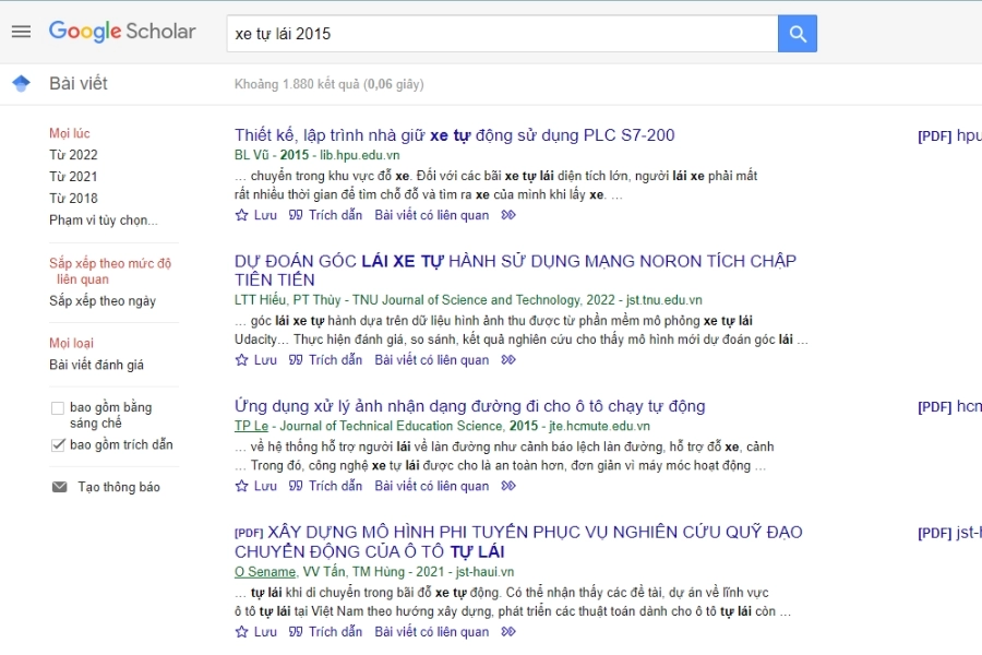 Thêm năm vào cụm từ tìm kiếm