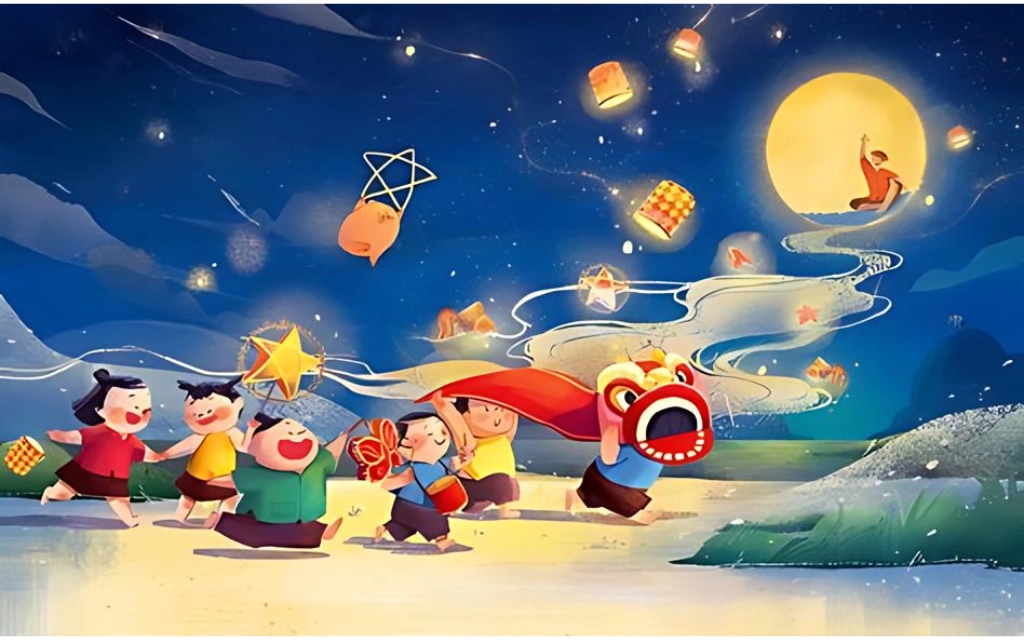 background phong cảnh trung thu