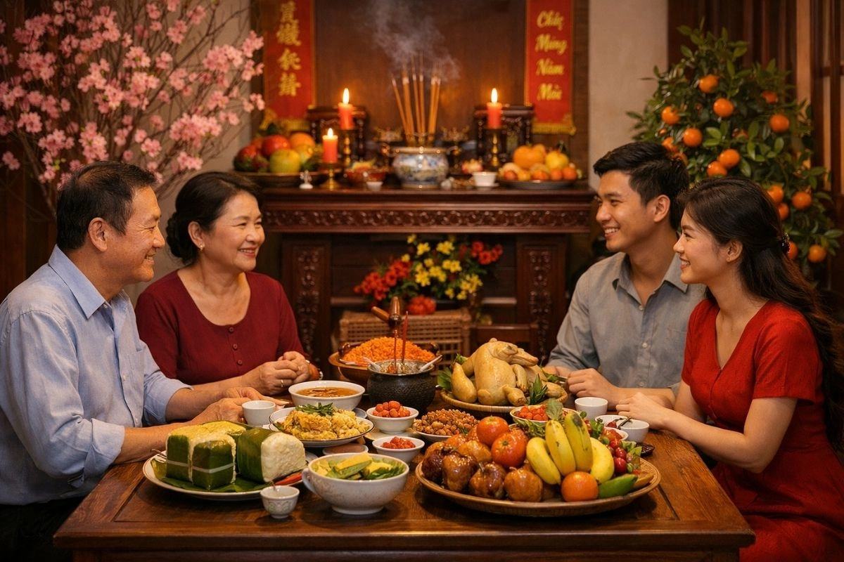 hình nền mâm cỗ trung thu