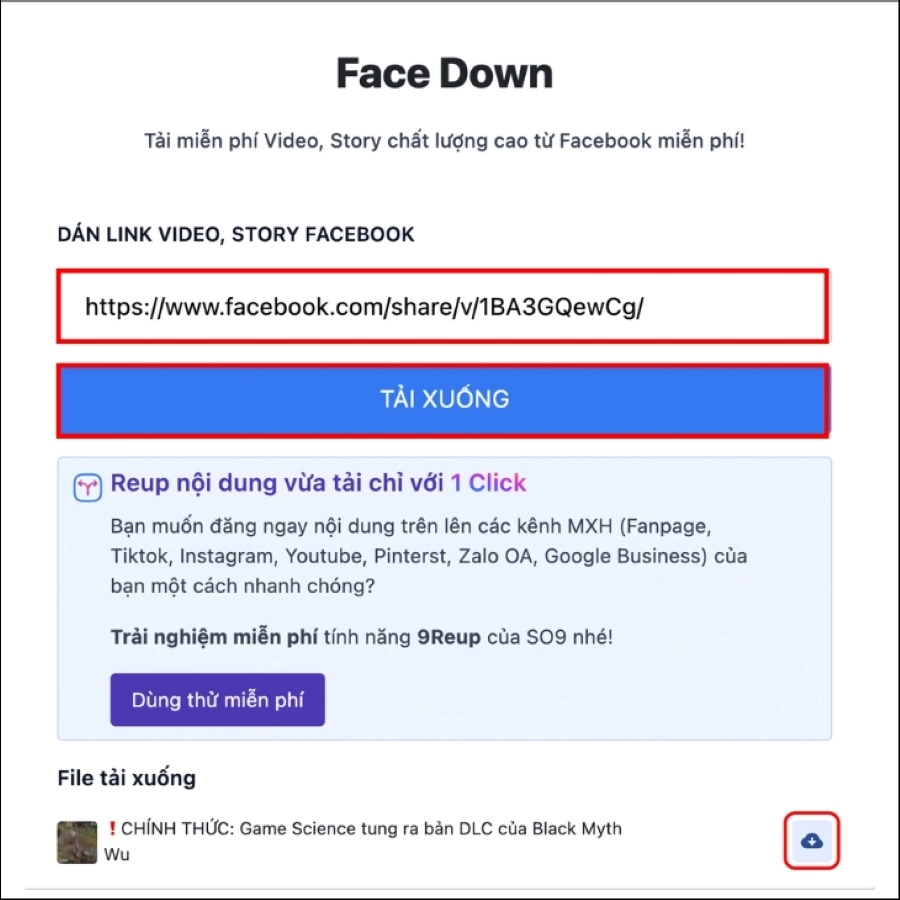 Sử dụng công cụ Ytop1.com hoặc Face Down