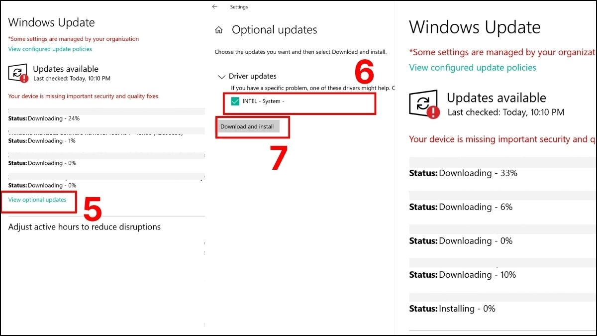 Cập nhật hệ điều hành Windows và driver quản lý nguồn 2