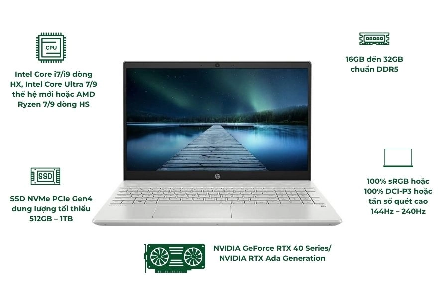 1 chiếc laptop HP cấu hình mạnh