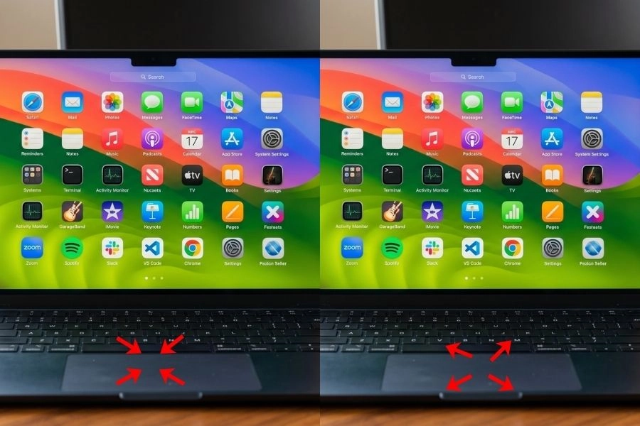 Sử dụng thao tác Trackpad Sử dụng thao tác Trackpad