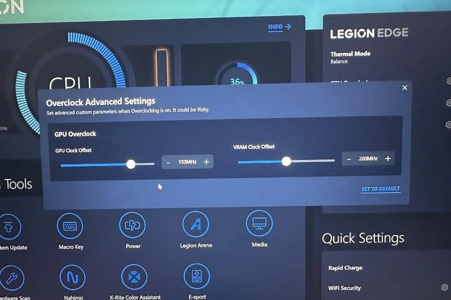 Tính năng ép xung phần cứng trên Lenovo Vantage Tính năng ép xung phần cứng trên Lenovo Vantage